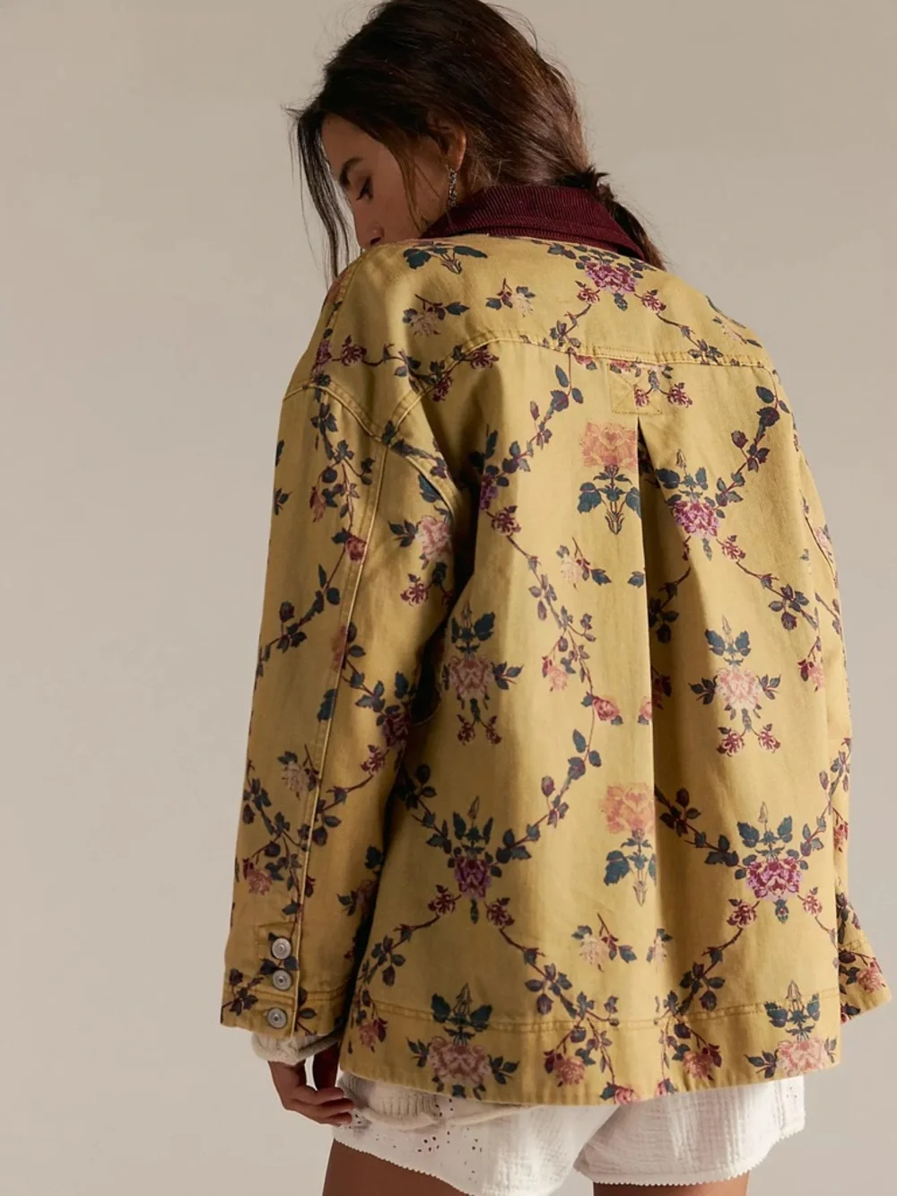 Free People // We The Free Floral Denim Barn Jacket - Picture 2 of 7